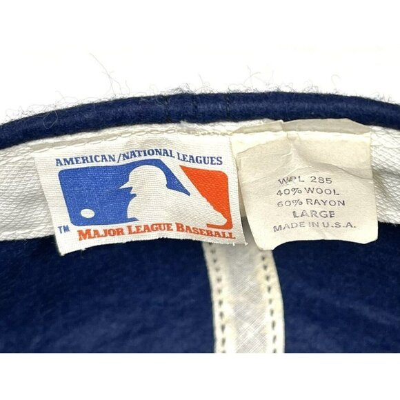 VTG 1950s MLB LARGE Navy Wool Blend Felt Minnesota Twins BASEBALL CAP USA NEW - Picture 7 of 10